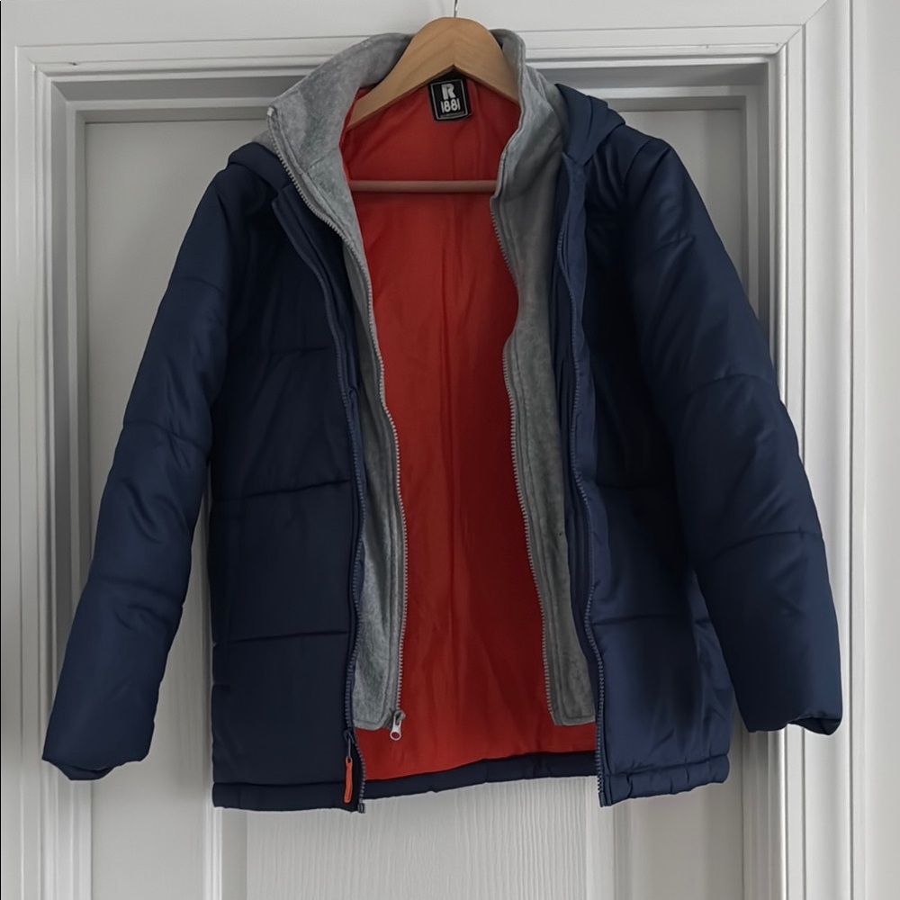 Blue and Gray Puffers for Winter Warmth